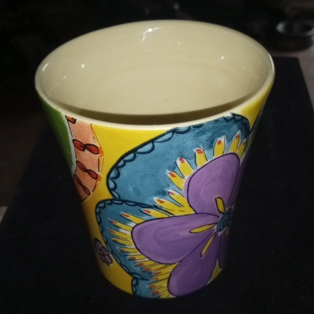 Set Of Two, Pfaltzgraff Purple and Yellow Floral Mug, Merisella
